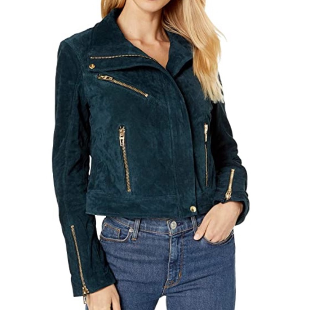 💚 Blank NYC Teal Suede Moto Jacket 💚